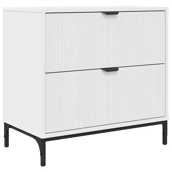 vidaXL Sängbord med låda Vit 63.5 x 36 x 61 cm Konstruerat trä Kundfavorit