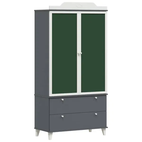 Populär vidaXL Krittavla Garderob med låda ROROS Grå och Vit 90 x 45 x 180 cm