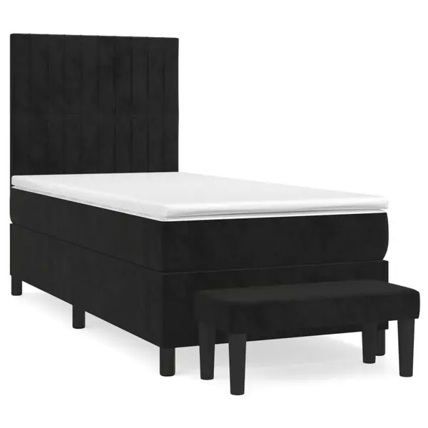 vidaXL Ramsäng med madrass svart 80x200 cm sammet Populär