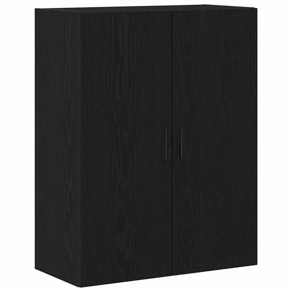 vidaXL Väggmonterat skåp Svart Ek 69,5 x 34 x 90 cm Konstruerat trä Rea