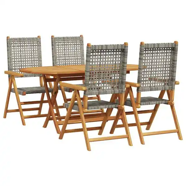 Bästa pris vidaXL Trädgårdsmöbelset 5 pcs Grå Massivt Akaciaträ