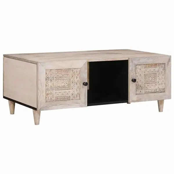 vidaXL Kaffeebord Beige 100 x 54 x 40 cm Konstruerat trä Extra rabatt