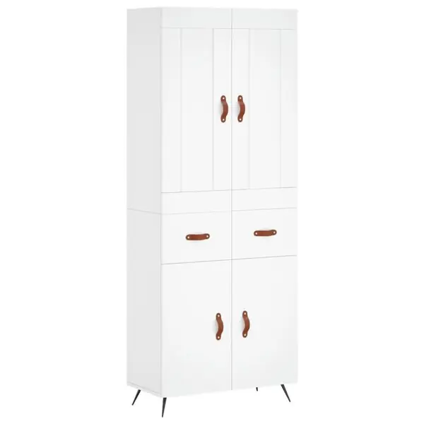vidaXL Högskåp vit 69,5x34x180 cm konstruerat trä I lager