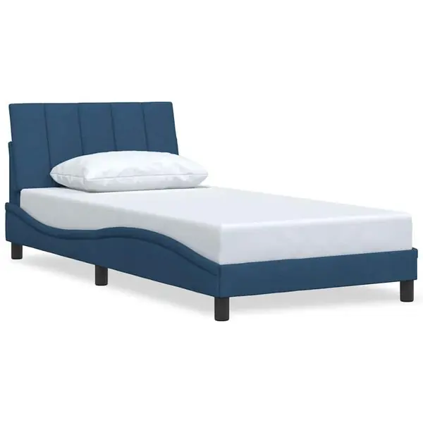 Beställ nu vidaXL Bed Frame without Mattress "Hanko" Blue 100x200 cm Fabric