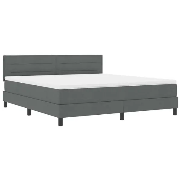 Köp online vidaXL Bäddfjäder med madrass med led Mörkgrå 180 x 200 cm tyg