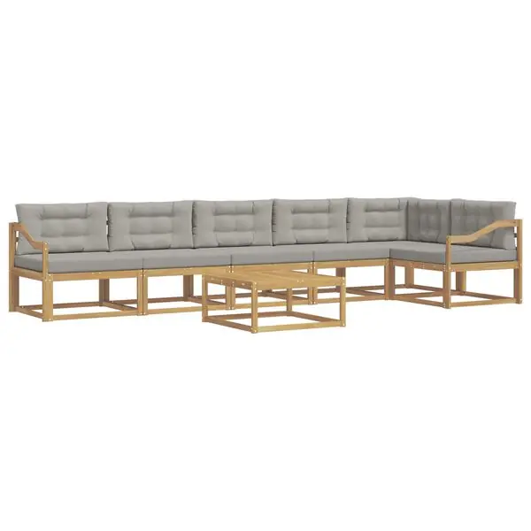 Trygg betalning vidaXL Utomhussoffset 7 pcs Vit och ljusgrå 79 x 79 x 37 cm Polyester