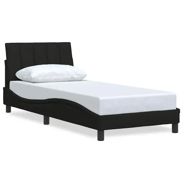 vidaXL Bed Frame without Mattress "Hanko" Black 80x200 cm Fabric Begränsat antal