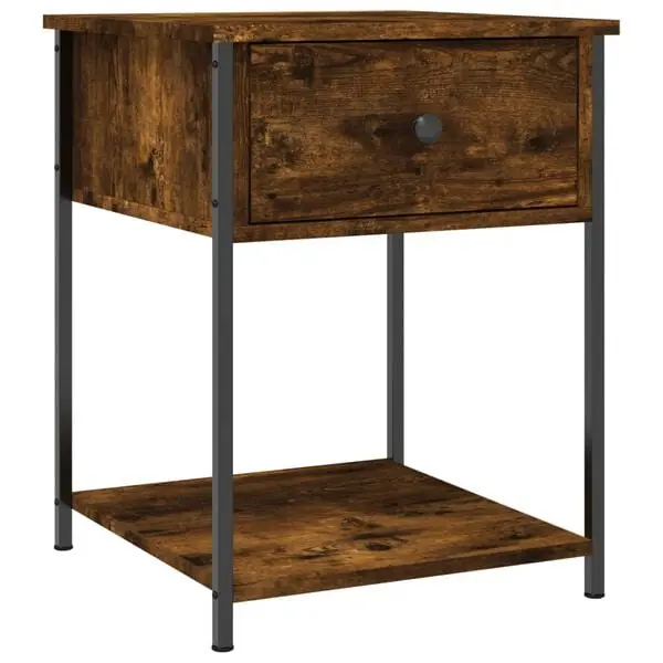 vidaXL Sängbord rökfärgad ek 44x45x58 cm konstruerat trä Begränsat erbjudande