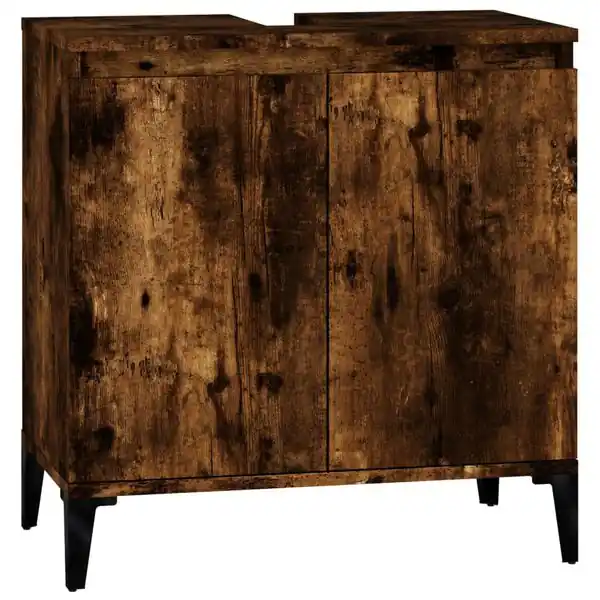 vidaXL Tvättställsskåp rökfärgad ek 58x33x60 cm konstruerat trä Begränsat erbjudande