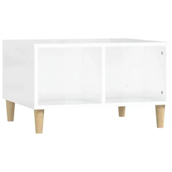 vidaXL Soffbord vit högglans 60x50x36,5 cm konstruerat trä Billigare