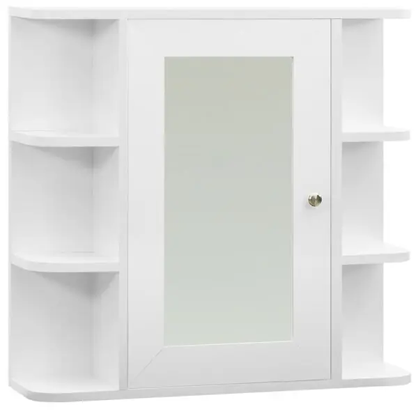 Billigare vidaXL Spegelskåp för badrum vit 66x17x63 cm MDF
