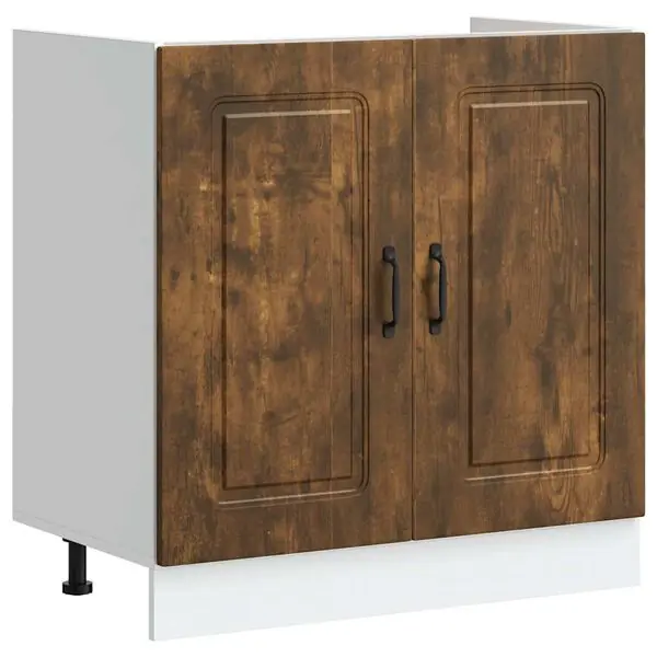 vidaXL Diskbänk underskåp rökfärgad ek 80x46x81,5 cm konstruerat trä Utförsäljning