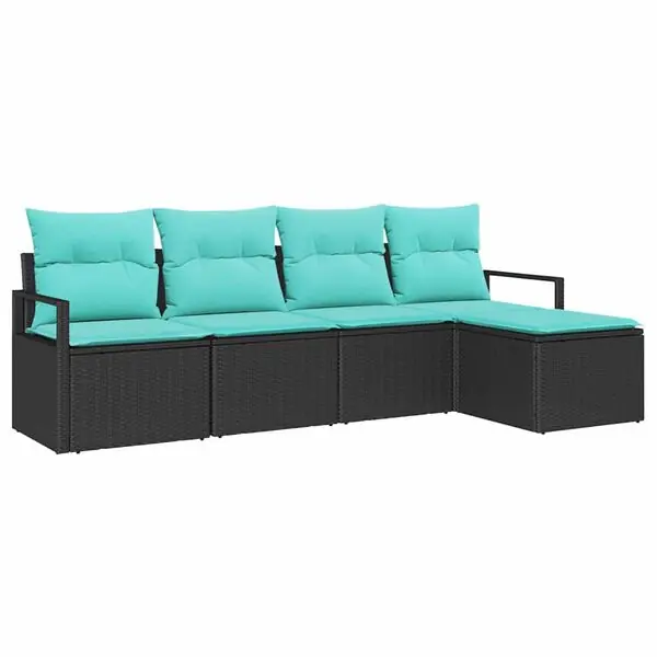 vidaXL Soffset 5 pcs Svart konstrotting Begränsat erbjudande