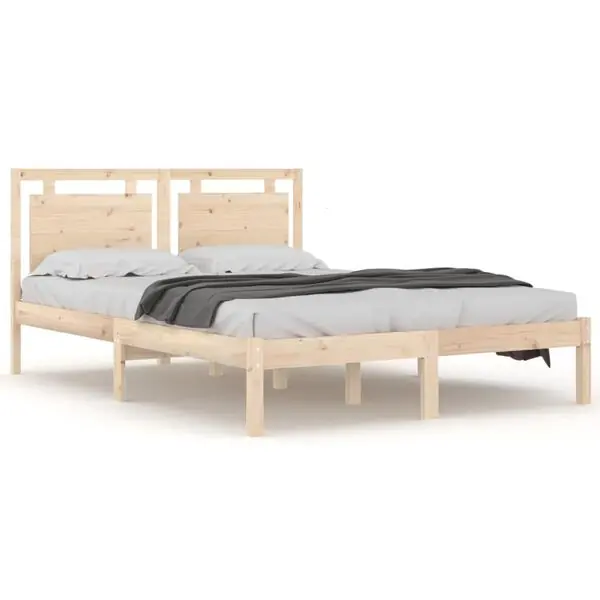vidaXL Sängram massivt trä 120x190 cm Sista chansen