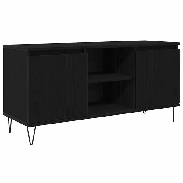 vidaXL TV-skåp Svart Ek 104 x 35 x 50 cm Konstruerat trä Fynd