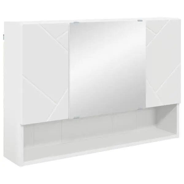 Billig vidaXL Spegelskåp Väggmonterad Vit 80 x 17 x 55 cm Konstruerat trä