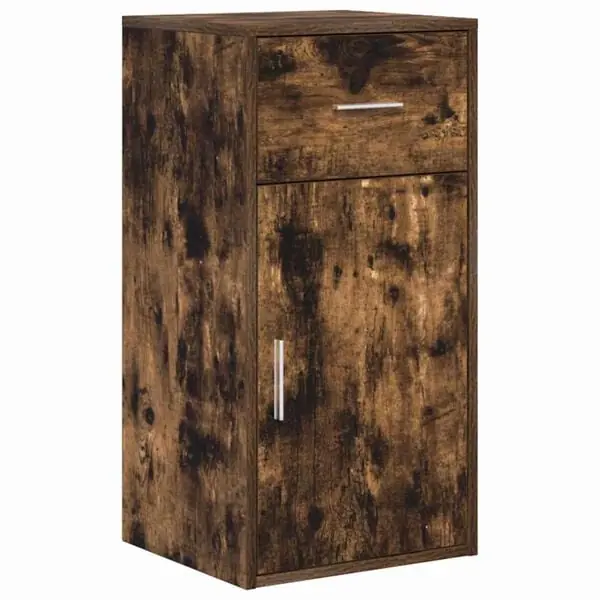 vidaXL Sideboard med låda Rökt ek 38 x 34 x 75 cm Bästa pris