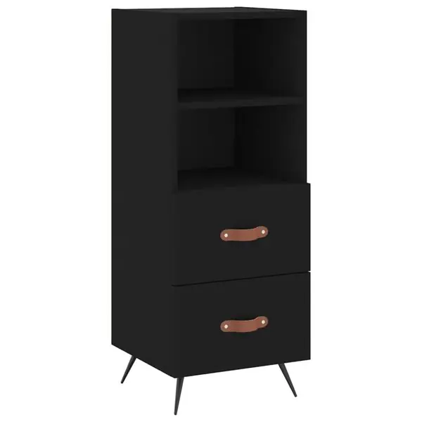 vidaXL Skänk svart 34,5x34x90 cm konstruerat trä Premium