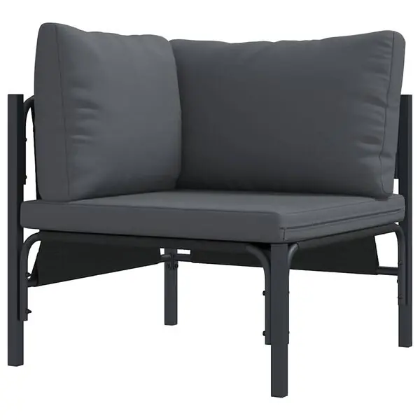 vidaXL Utomhus Möbler med kudde Antracit 80 x 80 x 71 cm Stål Köp nu