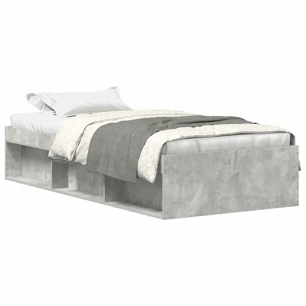 vidaXL Sängram betonggrå 75x190 cm Extra rabatt