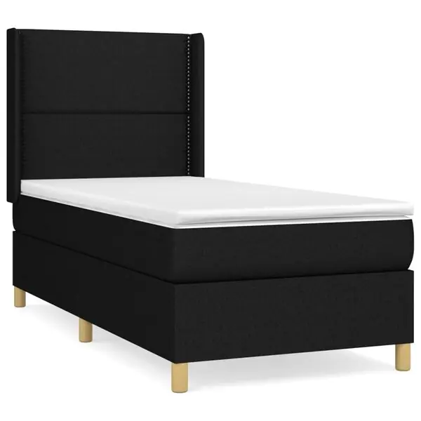 Lägg i varukorgen vidaXL Ramsäng med madrass svart 100x200 cm tyg