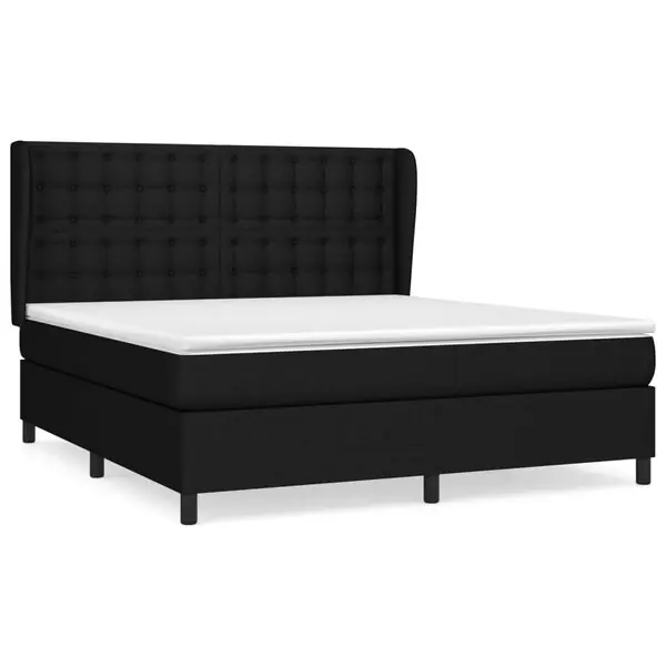 Sänkt pris vidaXL Ramsäng med madrass svart 180x200 cm tyg