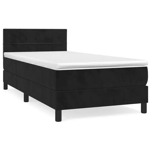 Lågt pris vidaXL Ramsäng med madrass svart 80x200 cm sammet