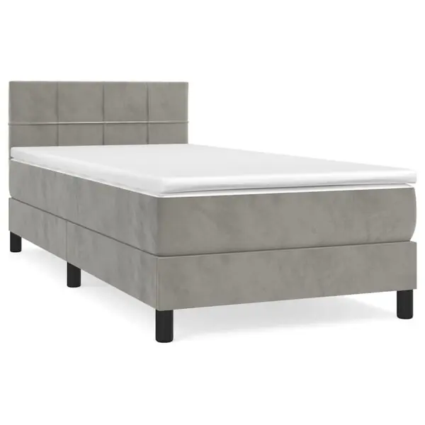 Kundfavorit vidaXL Ramsäng med madrass ljusgrå 100x200 cm sammet