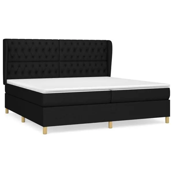 Sänkt pris vidaXL Ramsäng med madrass svart 200x200 cm tyg