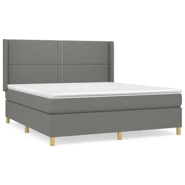 vidaXL Ramsäng med madrass mörkgrå 180x200 cm tyg Kundfavorit