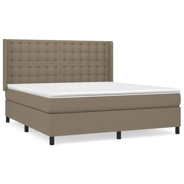 vidaXL Ramsäng med madrass taupe 180x200 cm tyg Begränsad tid
