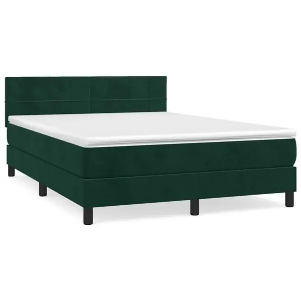 vidaXL Ramsäng med madrass mörkgrön 140x200 cm sammet Köp online