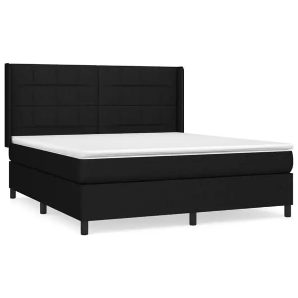 Rabatt vidaXL Ramsäng med madrass svart 180x200 cm tyg