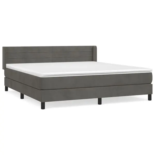 vidaXL Ramsäng med madrass mörkgrå 180x200 cm sammet Trygg betalning