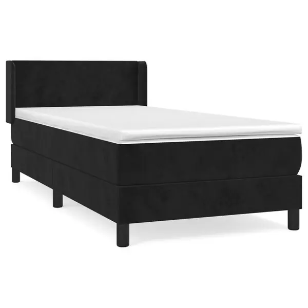 Beställ nu vidaXL Ramsäng med madrass svart 100x200 cm sammet