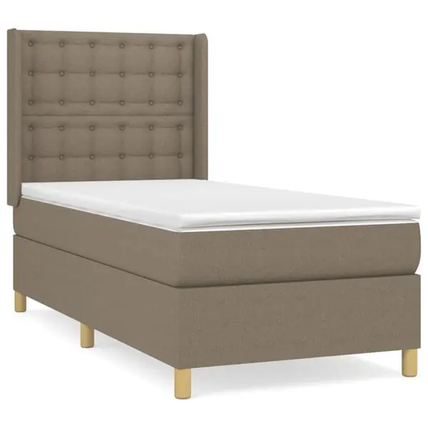 Säker betalning vidaXL Ramsäng med madrass taupe 80x200 cm tyg