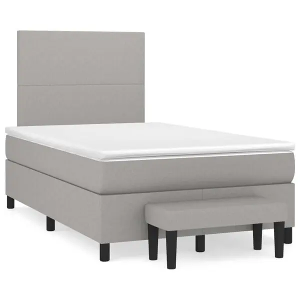 vidaXL Ramsäng med madrass ljusgrå 120x200 cm tyg Kampanjpris