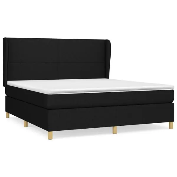 Fynd vidaXL Ramsäng med madrass svart 160x200 cm tyg