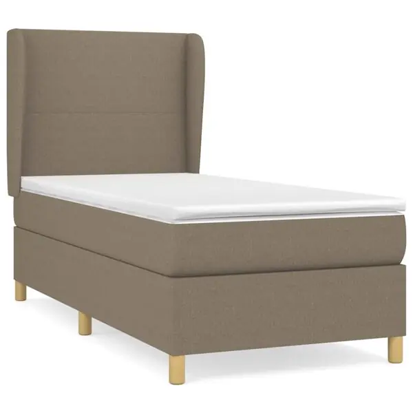 vidaXL Ramsäng med madrass taupe 90x190 cm tyg I lager