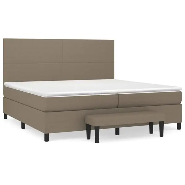 Outlet vidaXL Ramsäng med madrass taupe 200x200 cm tyg