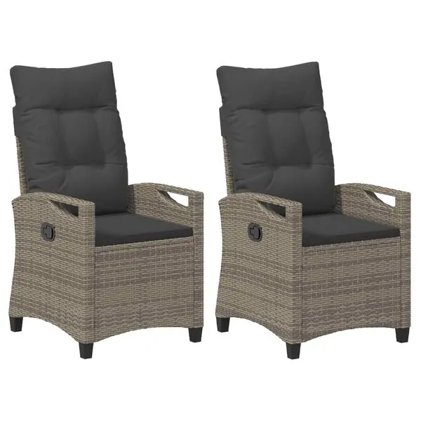 vidaXL Trädgård Stol 2 pcs Grå och mörkgrå 56 x 60 x 112 cm Köp online