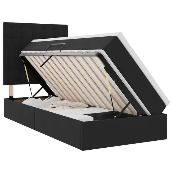 Fynd vidaXL Förvaringssäng med madrass med madrass Svart 90 x 190 cm Sammet
