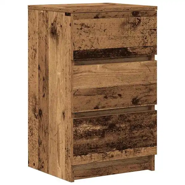 Populär vidaXL Sängbord med 3 lådor gammalt trä 39x35x65 cm