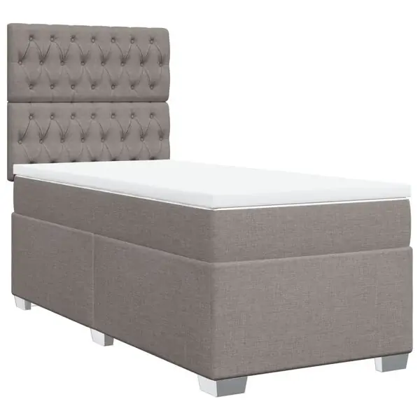Endast idag vidaXL Ramsäng med madrass taupe 80x200 cm tyg