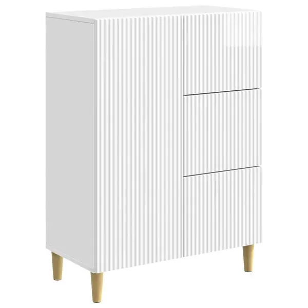 I lager vidaXL Sideboard Vit högglans 66 x 34,5 x 90 cm Konstruerat trä