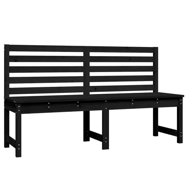 vidaXL Trädgårdsbänk svart 157,5 cm massiv furu Billigare