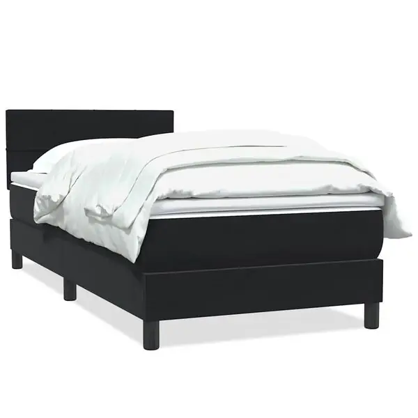 vidaXL Ramsäng med madrass svart 80x220 cm sammet I lager
