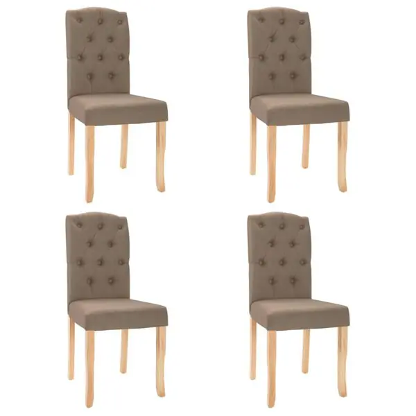 vidaXL Matstolar 4 st taupe tyg Premium