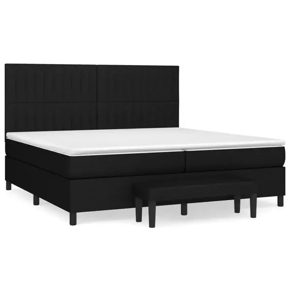 vidaXL Ramsäng med madrass svart 200x200 cm tyg Beställ idag