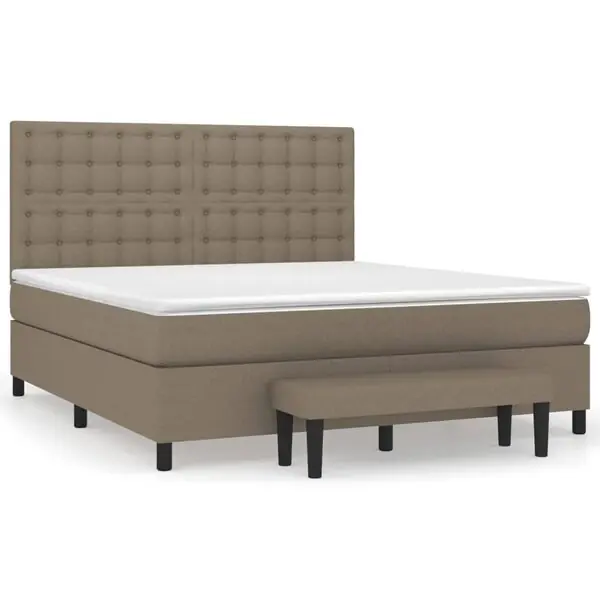 Rabatter vidaXL Ramsäng med madrass taupe 180x200 cm tyg